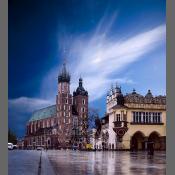 Kraków, Rynek Główny, Sukiennice, kościół Mariacki