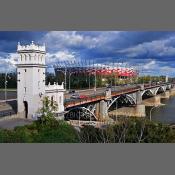 Stadion Narodowy, widok z mostu Poniatowskiego 