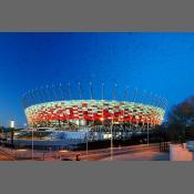 Stadion Narodowy, widok z mostu Poniatowskiego 