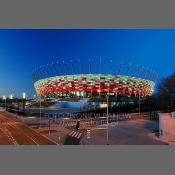 Stadion Narodowy, widok z mostu Poniatowskiego 