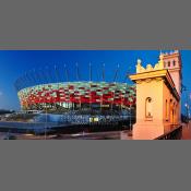 Stadion Narodowy, widok z mostem Poniatowskiego 