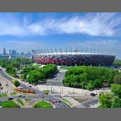 Stadion Narodowy, widok z Saskiej Kępy