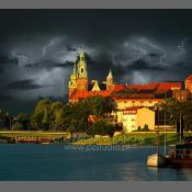 Kraków, widok na Wawel z nad Wisły