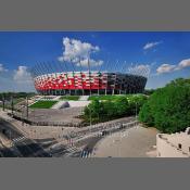 Stadion Narodowy, widok z mostu Poniatowskiego 