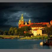 Kraków, widok na Wawel z nad Wisły